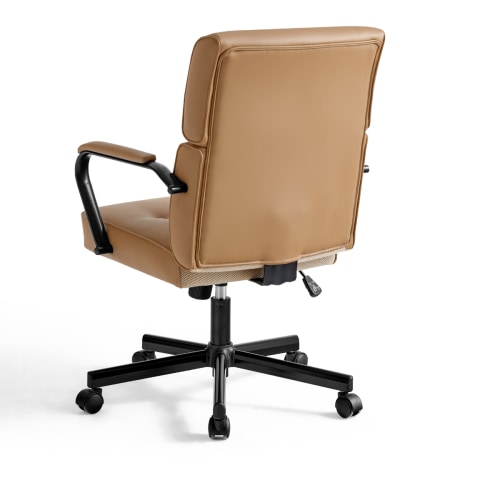 Caramel leather office chair top